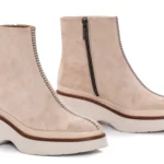 Botín beige de serraje con plataforma Pons Quintana 10990.000