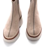 Botín beige de serraje con plataforma Pons Quintana 10990.000