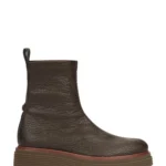 Botín kaki de piel con plataforma Pedro Miralles modelo 24200