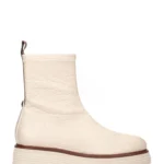 Botín beige de piel con plataforma Pedro Miralles modelo 24200