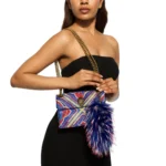 Bolso multicolor Kurt Geiger con estampado y detalle de pelo