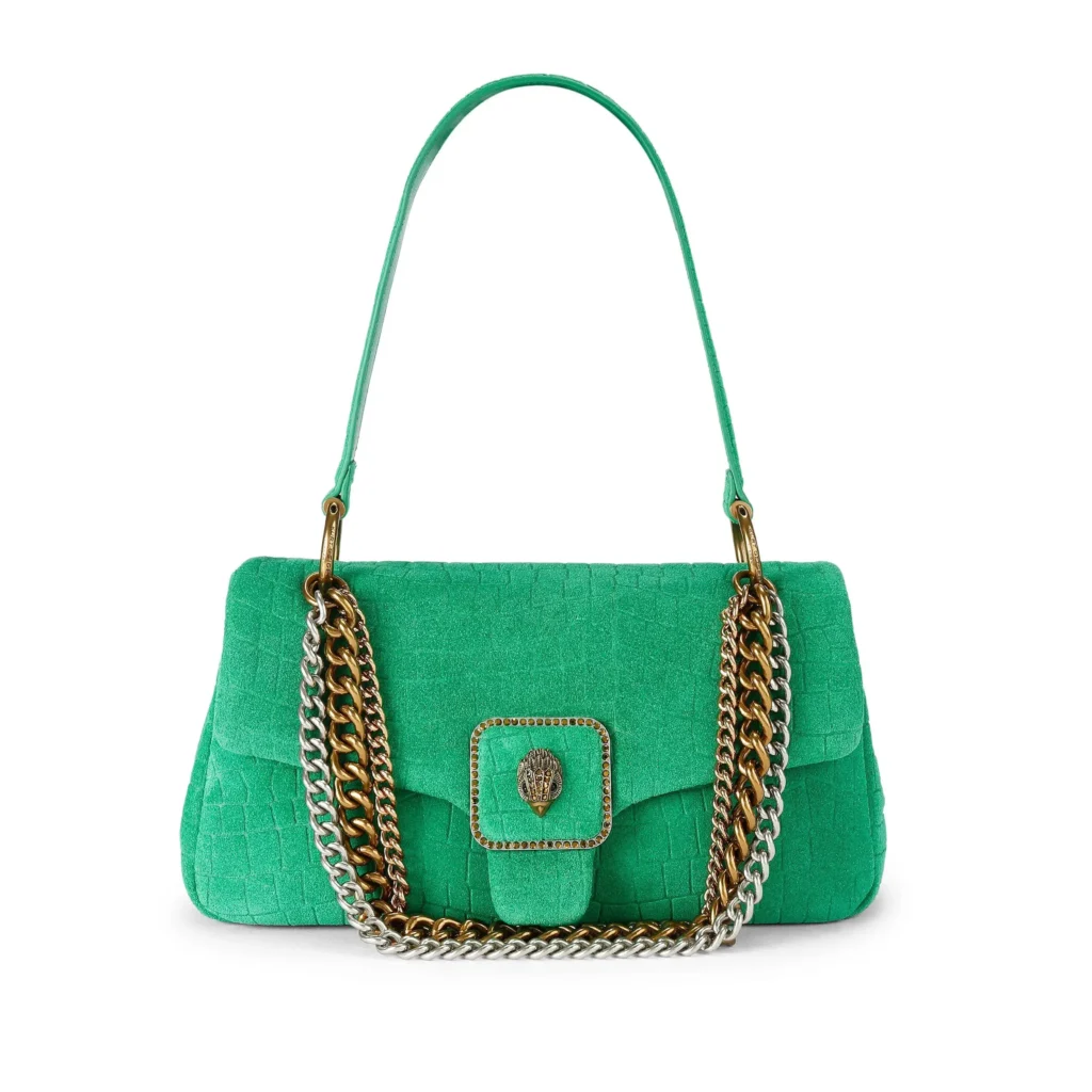 Bolso verde de ante con cadena Kurt Geiger modelo 6053170249