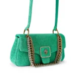 Bolso verde de ante con cadena Kurt Geiger modelo 6053170249