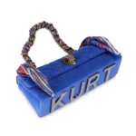 Bolso azul de ante con pañuelo Kurt Geiger Kensington modelo 6062480209