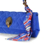 Bolso azul de ante con pañuelo Kurt Geiger Kensington modelo 6062480209