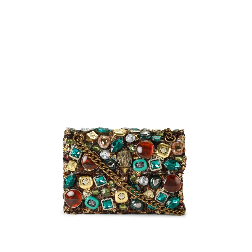 Bolso joya marrón con pedrería Kurt Geiger Kensington modelo 6151935609