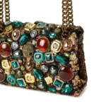 Bolso joya marrón con pedrería Kurt Geiger Kensington modelo 6151935609
