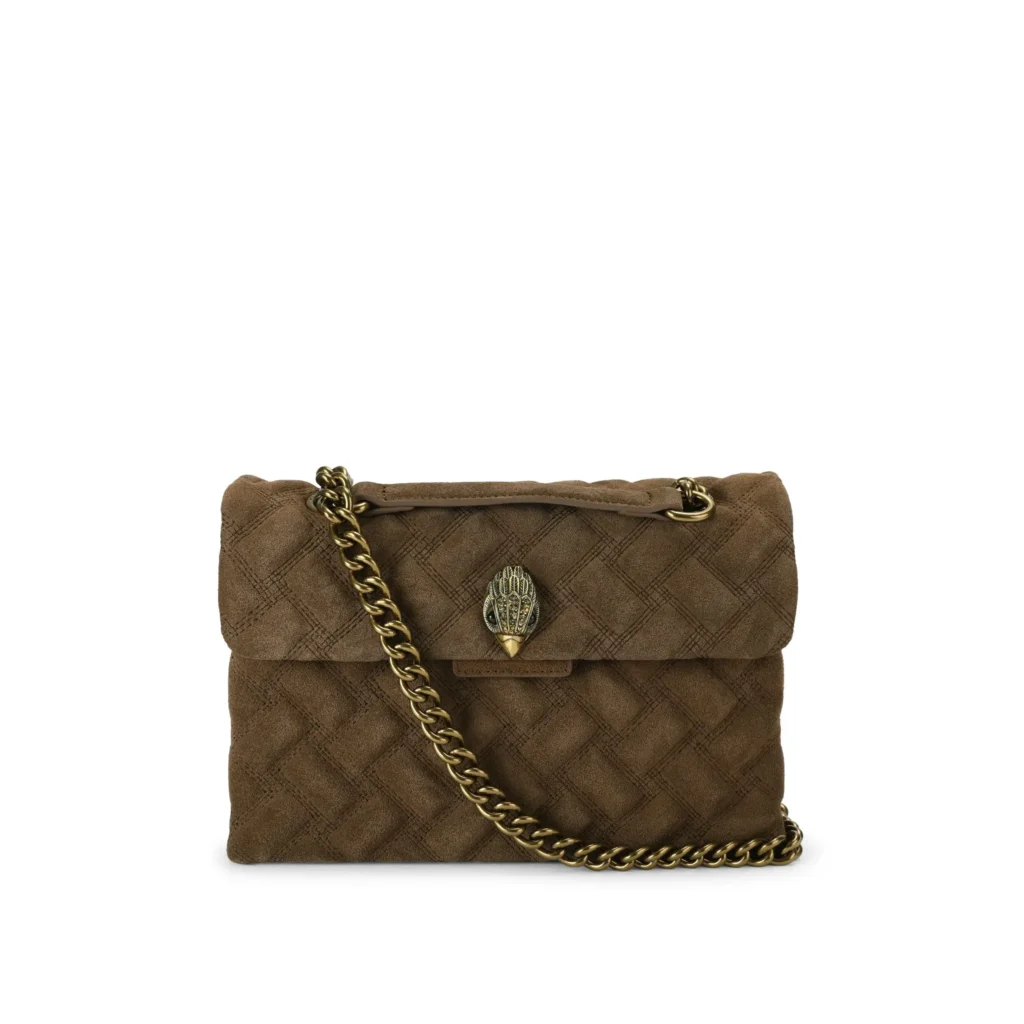 Bolso marrón acolchado de ante Kurt Geiger modelo 6344430219