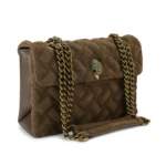 Bolso marrón acolchado de ante Kurt Geiger modelo 6344430219