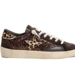 Deportiva moka con glitter y animal print Cetti C-1342