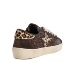 Deportiva moka con glitter y animal print Cetti C-1342