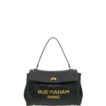 Bolso grande negro trenzado Rue Madam Paris Les Jours XL Motif