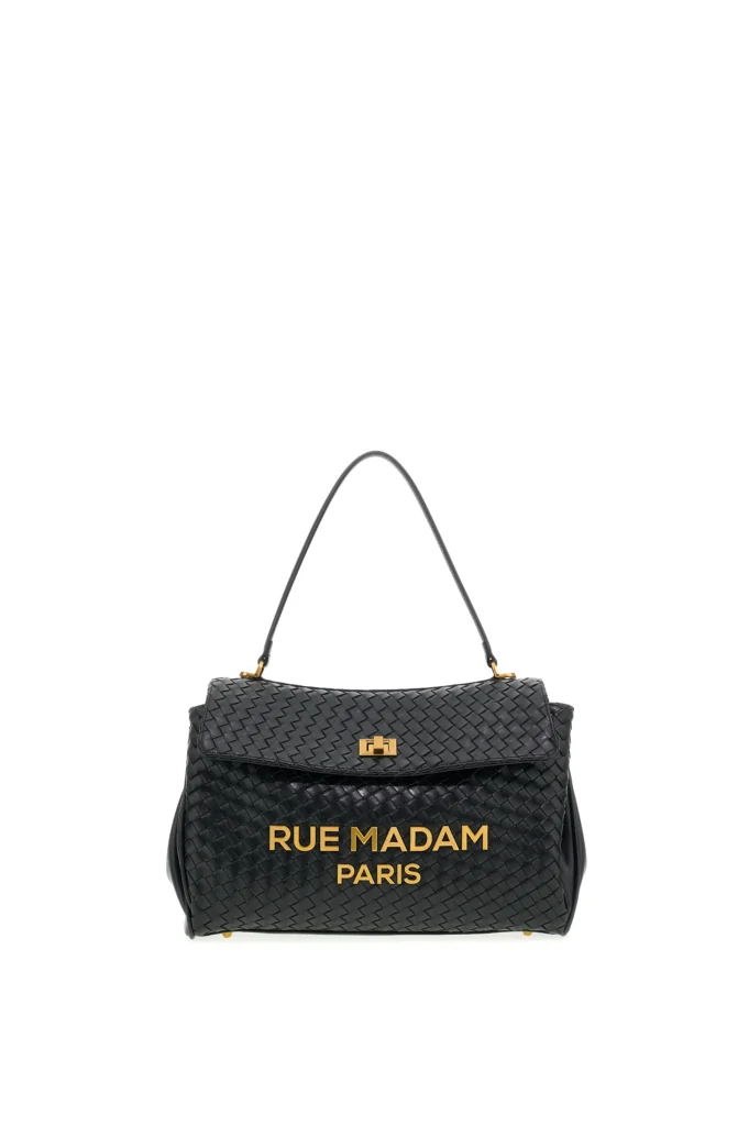 Bolso grande negro trenzado Rue Madam Paris Les Jours XL Motif