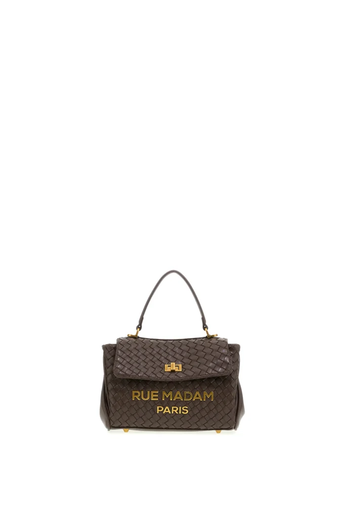 Bolso pequeño marrón topo trenzado Rue Madam Paris Les Jours XS Motif