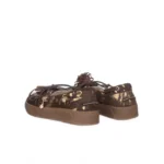 Mocasín marrón animal print de piel con pelo Gio+ MOKA48