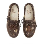 Mocasín marrón animal print de piel con pelo Gio+ MOKA48
