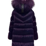 Abrigo acolchado morado Alita de Dichi con capucha y cuello de pelo