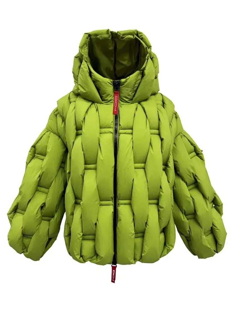 Chaqueta acolchada verde oliva Angela de Dichi con capucha