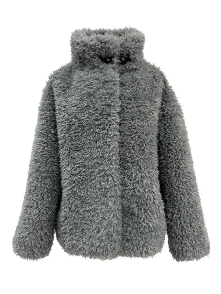 Chaqueta gris Dena de Dichi con acabado de pelo