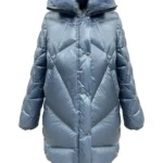 Abrigo acolchado celeste Dori de Dichi con cuello amplio