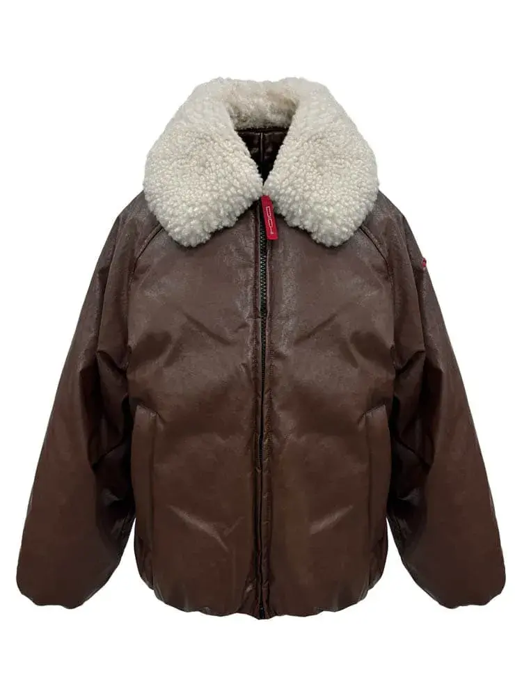 Chaqueta marrón borreguito