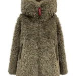 Chaqueta marrón Miludi de Dichi con acabado de pelo y cuello alto
