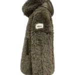 Chaqueta marrón Miludi de Dichi con acabado de pelo y cuello alto