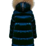 Abrigo acolchado azul Morena de Dichi con cuello de pelo