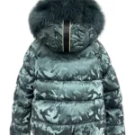 Chaqueta acolchada camuflaje verde Nene de Dichi con cuello de pelo