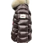 Chaqueta acolchada violeta Oliden de Dichi con cuello bicolor de pelo
